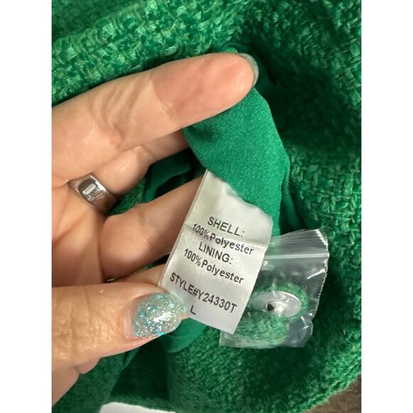 NWT Tuckernuck Pomander Place Emerald Green Tweed Bianca A-Line Dress, L - Picture 7 of 8